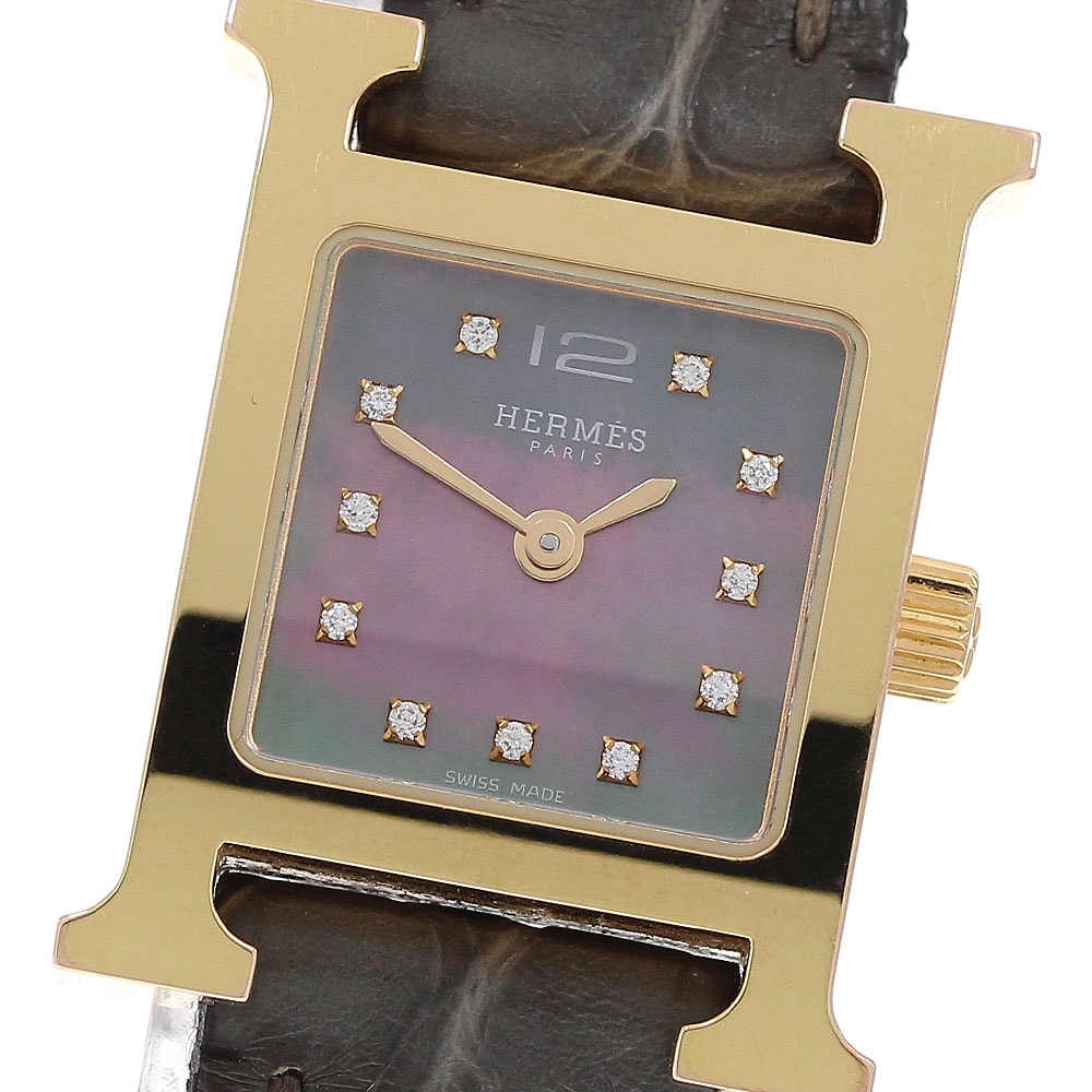 エルメス Hウォッチ ミニ HH1.102c レディース 【中古】