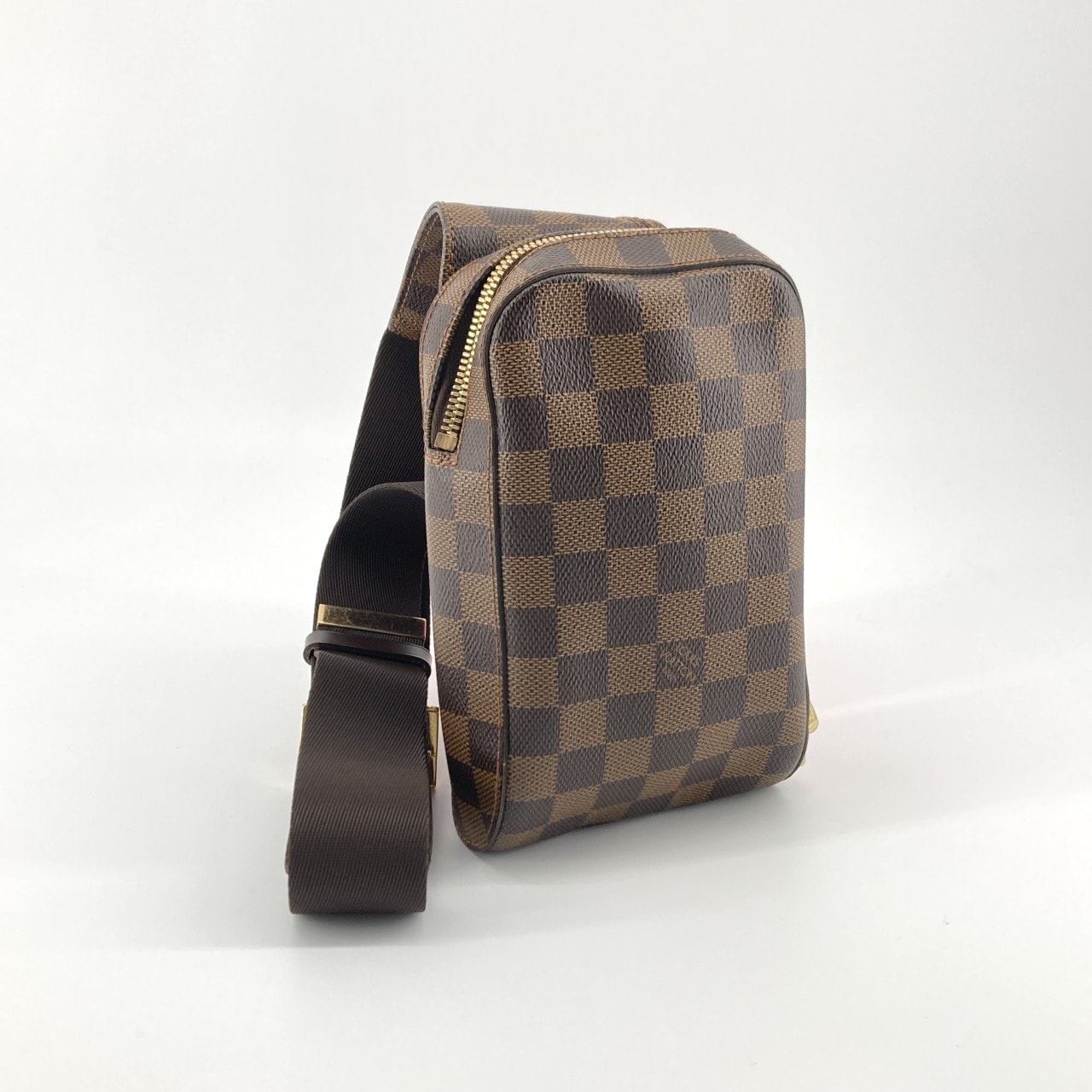LOUIS VUITTON(ルイ・ヴィトン) ダミエ ジェロニモス エベヌ PVCコーティングキャンバス N51994 ボディバッグ 317.5g ブラウン