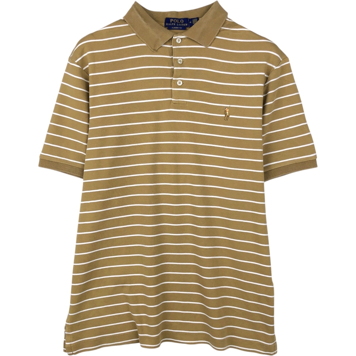 古着 ラルフローレン Ralph Lauren POLO RALPH LAUREN CLASSIC FIT 半袖 ボーダー ポロシャツ メンズM相当/eaa620922