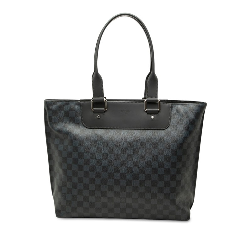 ルイ ヴィトン ダミエコバルト カバ ヴォワヤージュ トートバッグ N41397 ネイビー ブラック PVC レザー メンズ LOUIS VUITTON 中古