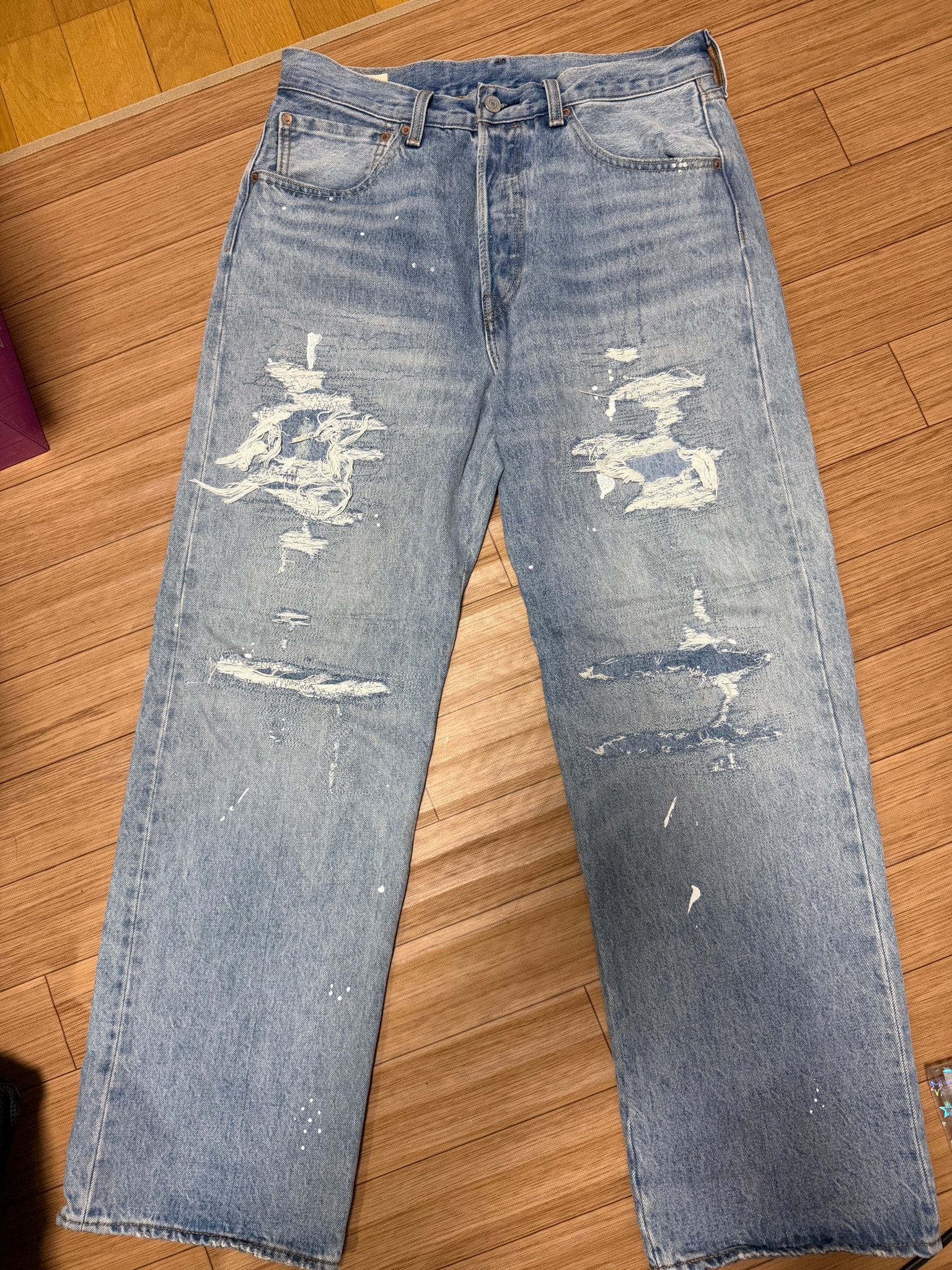 Levi's 501 Loose Crash & Repair Denim "Indigo" (Levi's Official & BEAMS Exclusive)