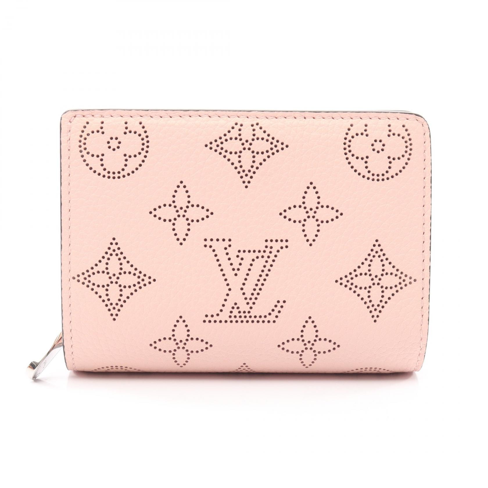 ルイ・ヴィトン LOUIS VUITTON ポルトフォイユ クレア モノグラムマヒナ ジャスミンピンク 二つ折り財布 財布 レザー ピンク レディース ピンク系 M82758 【中古】