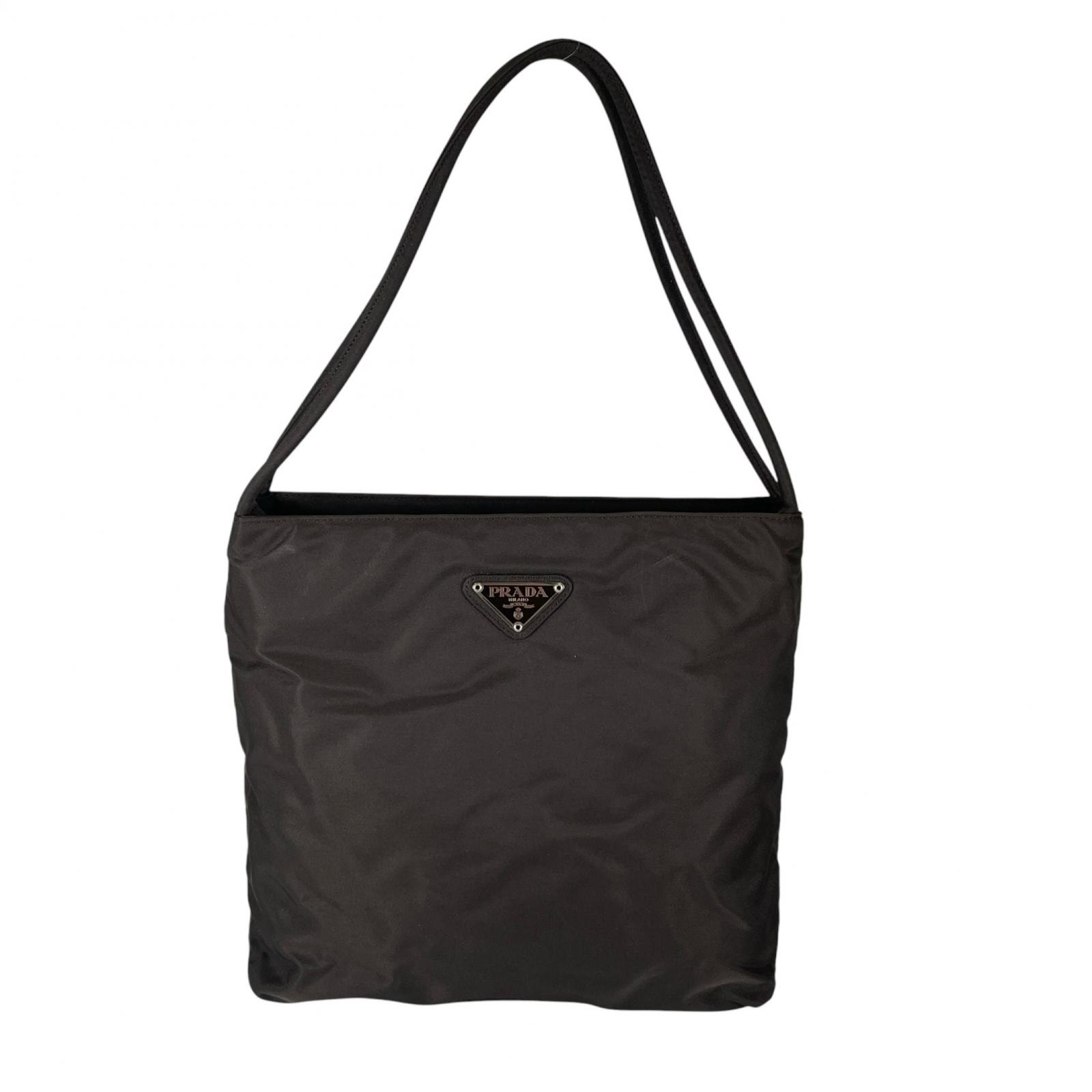 PRADA プラダ 三角ロゴ B6243 ハンドバッグ ナイロン グレー レディース【中古】