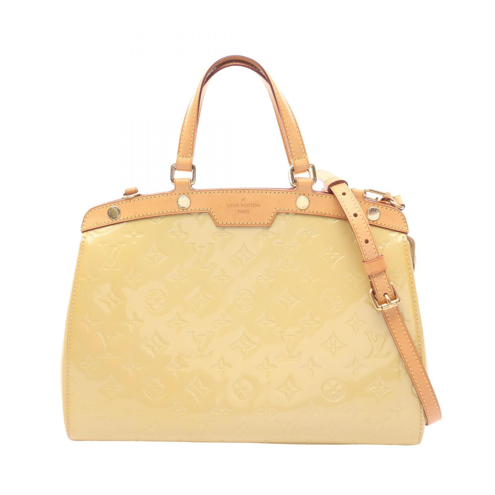 ルイ・ヴィトン LOUIS VUITTON ブレアMM 2WAY ハンドバッグ バッグ レザー ヴェルニ デュンヌ レディース ベージュ系 M90180 【中古】