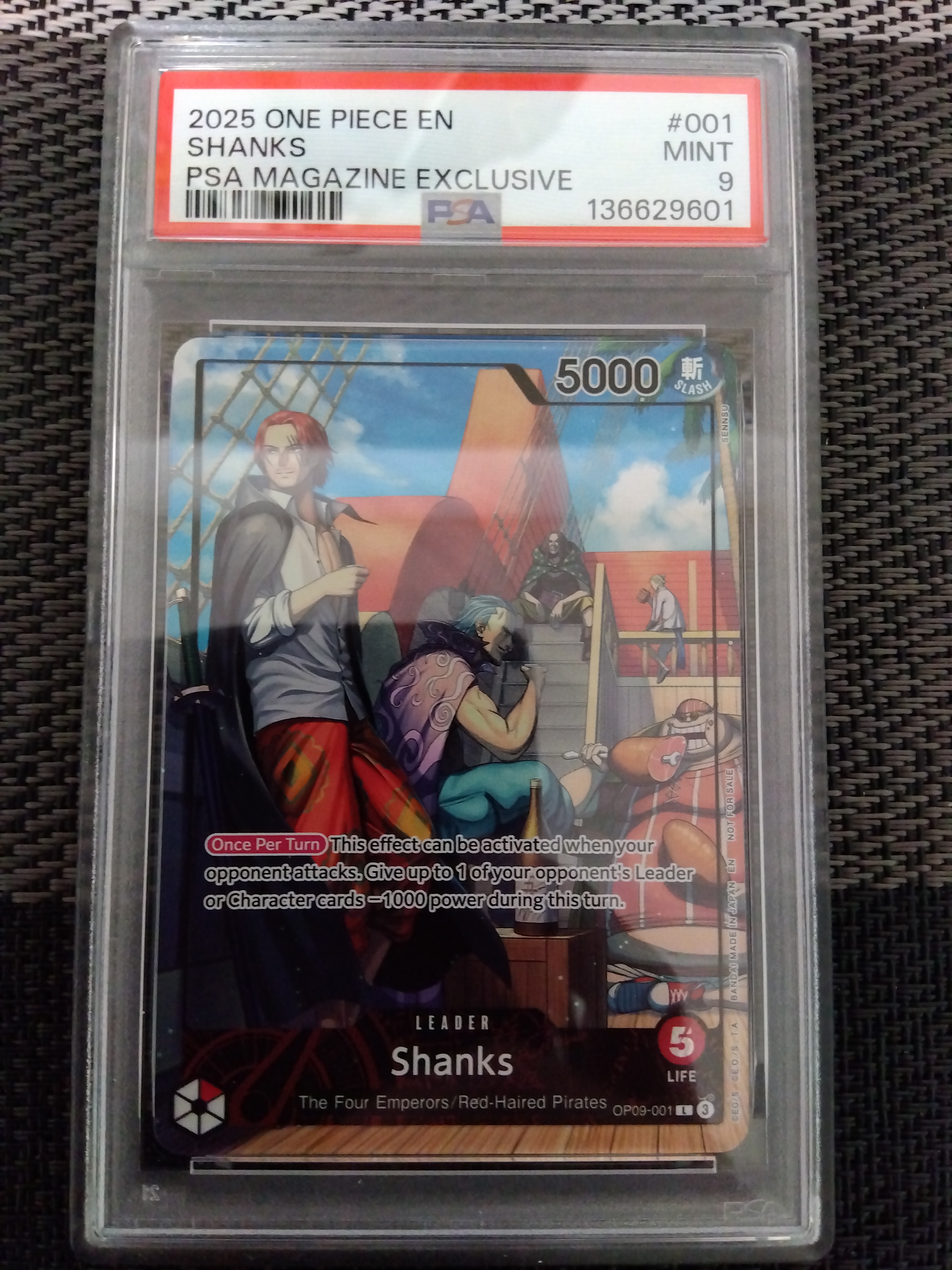 シャンクス L [OP09-001]【英語版】(プロモーションカード「PSA限定コラボプロモカード」)