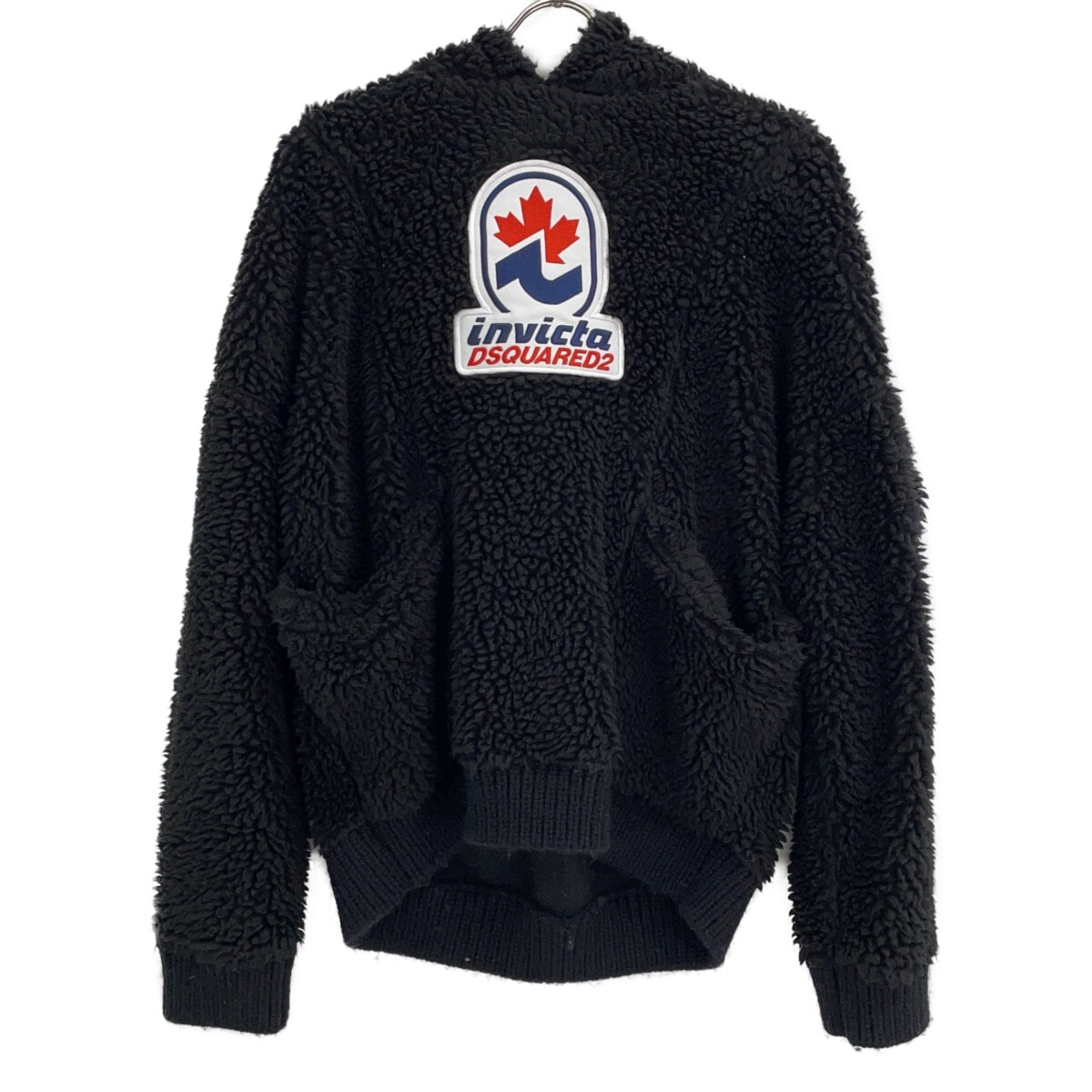ディースクエアード 【×INVICTA】S71GU0558 22年 ブラック ボアプルオーバーパーカ XS