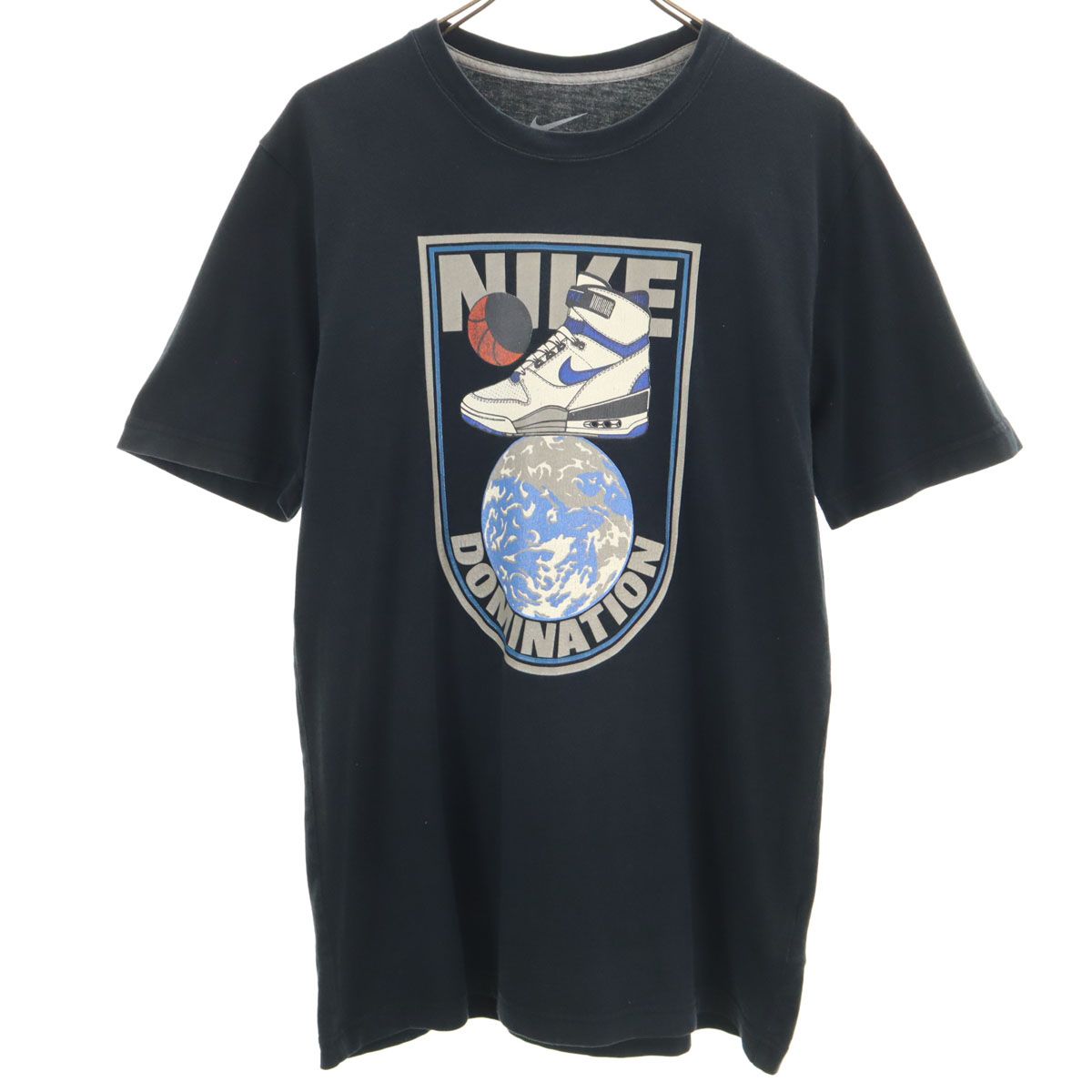 NIKE ナイキ スニーカー プリント 半袖 Tシャツ L ブラック系