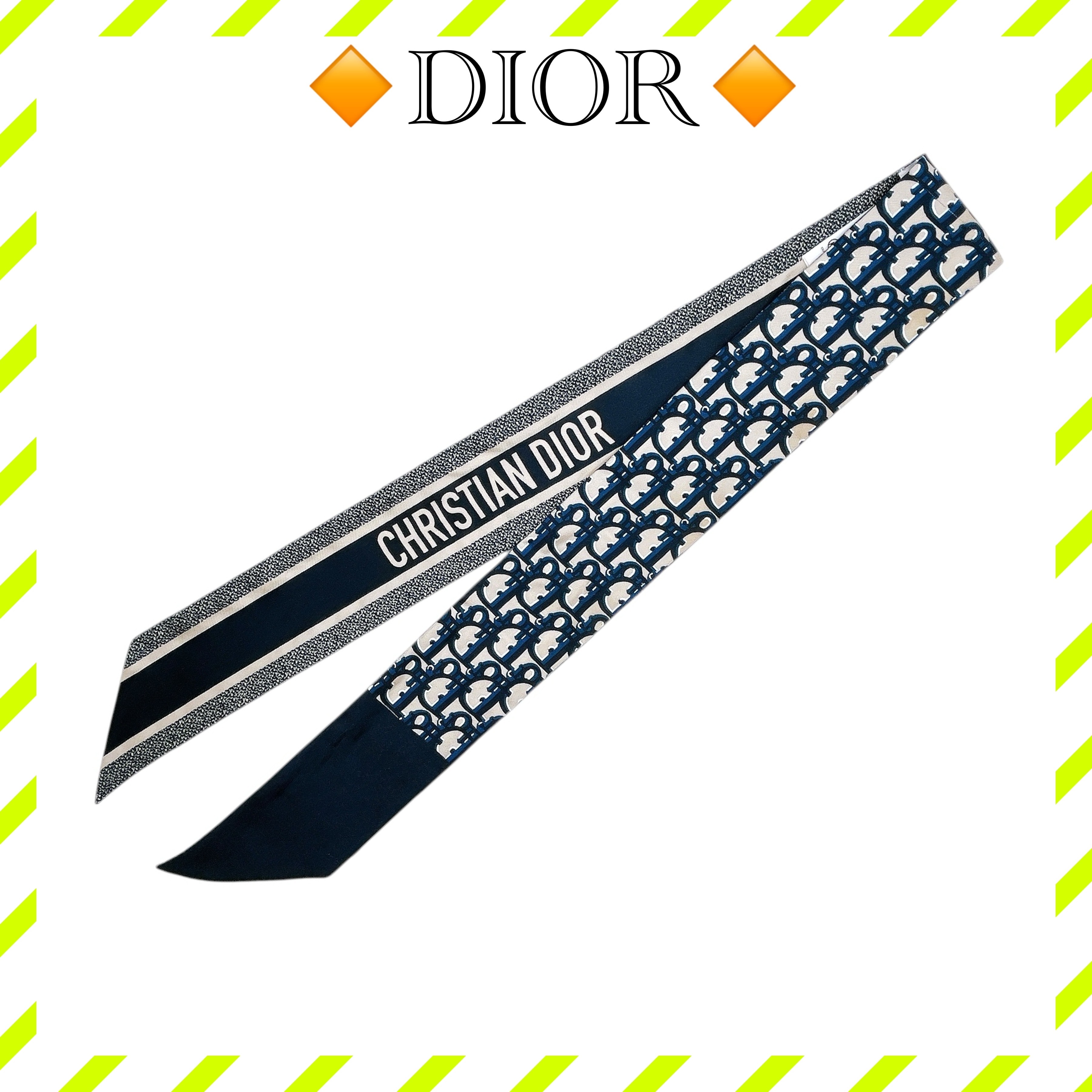 Dior Oblique Mitzah Scarf Silk Twill "Navy Blue"