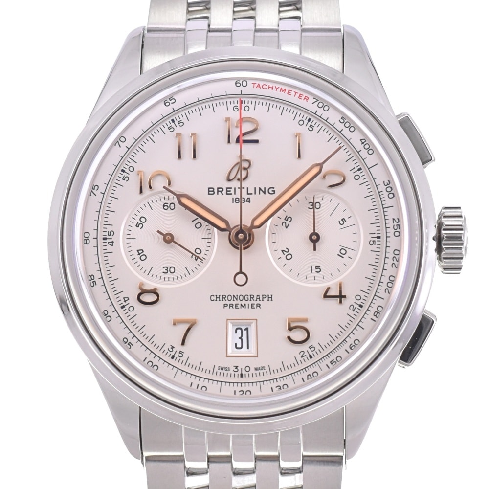 値下 ブライトリング BREITLING AB0145 プレミエ B01 クロノグラフ デイト 自動巻き メンズ 美品 内箱・保証書付き N#143113