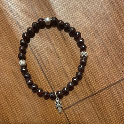Chrome Hearts BEAD47 6mm Stack Dagger Bead Bracelet "Black"