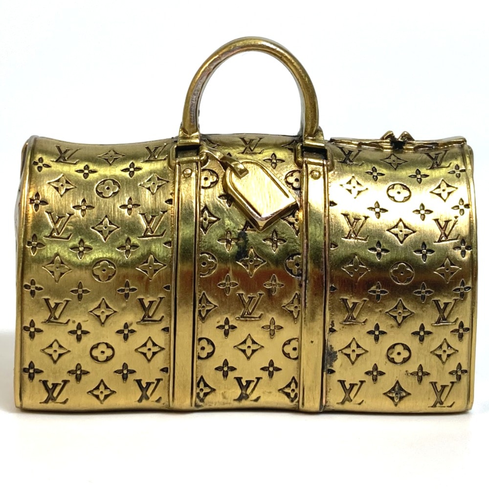 ルイヴィトン LOUIS VUITTON ボストンバッグ キーポルモチーフ ノベルティ 非売品 モノグラム カバン 文鎮 ペーパーウェイト 金属製 ブロンズゴールド
