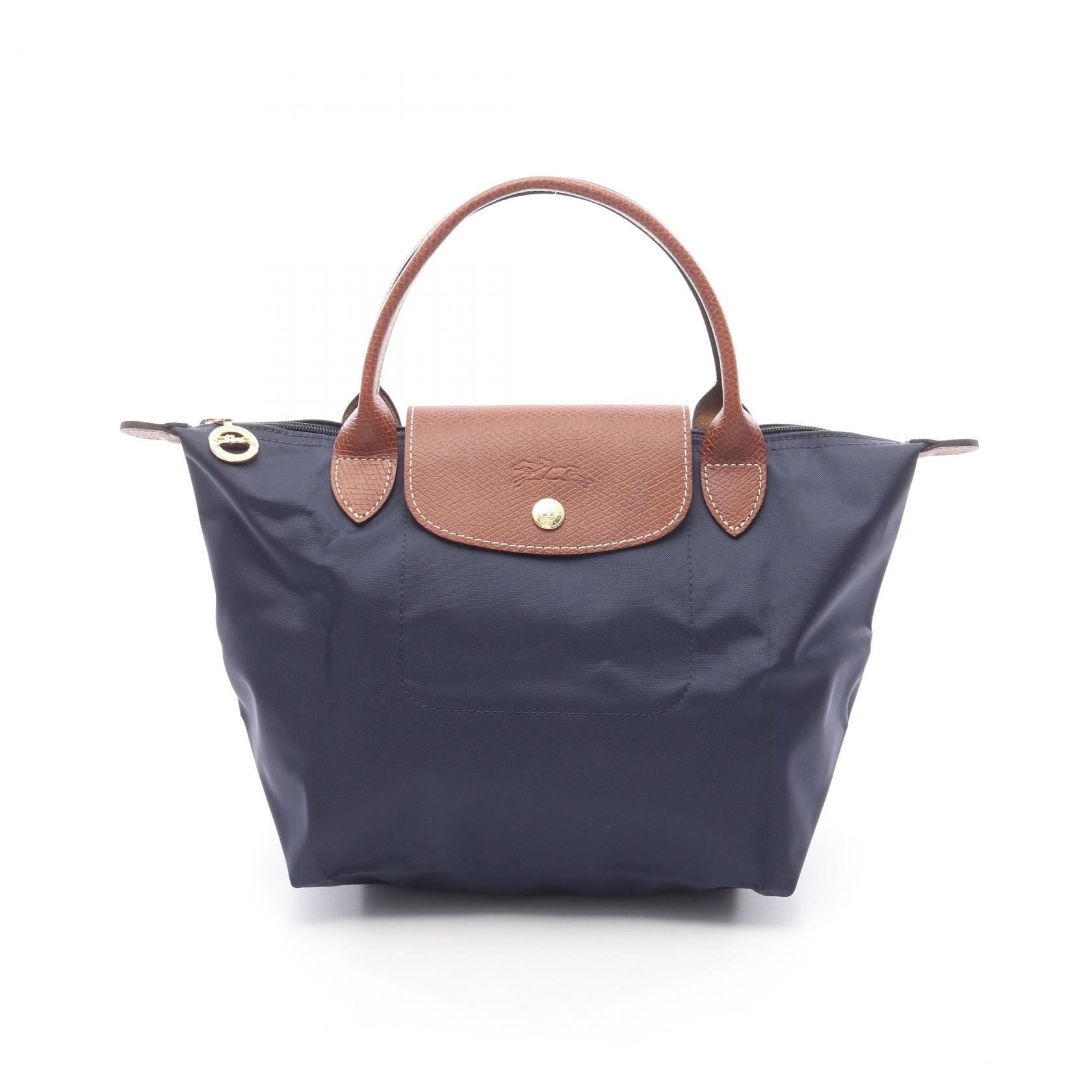 ロンシャン Longchamp ル プリアージュ オリジナル S トートバッグ バッグ キャンバス レザー レディース ネイビー系 / ブラウン系 L1621089P68 【新品】