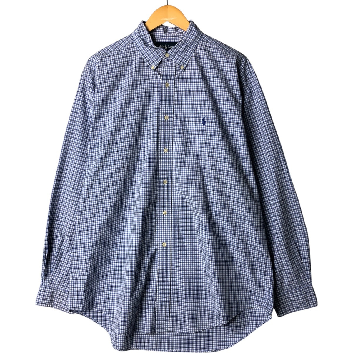 古着 ラルフローレン Ralph Lauren CLASSIC FIT クラシックフィット 長袖 ボタンダウンチェックシャツ メンズL相当/eaa570113