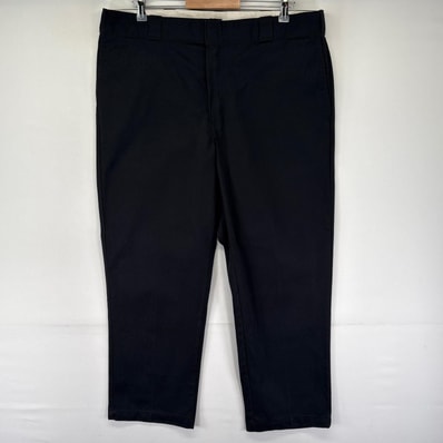 古着 ディッキーズ Dickies パンツ チノパン ストレート 大きいサイズ ジッパーフライ スラックス 874 W40 L29 ブラック系 メンズ