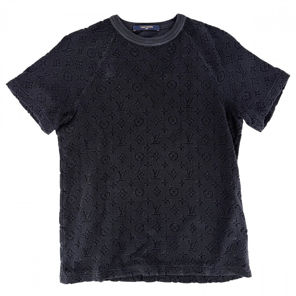 LOUIS VUITTON ルイヴィトン 半袖Tシャツ モノグラムフレンチテリー トップス ニット アパレル 服 XS ネイビー 紺 シルク  コットン   メンズ 春 夏【中古品】