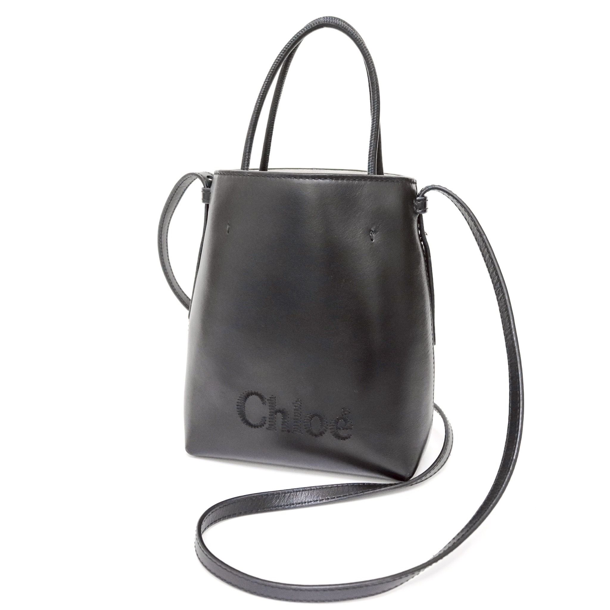 【極美品】Chloe クロエ センス マイクロ トートバッグ ブラック レザー
