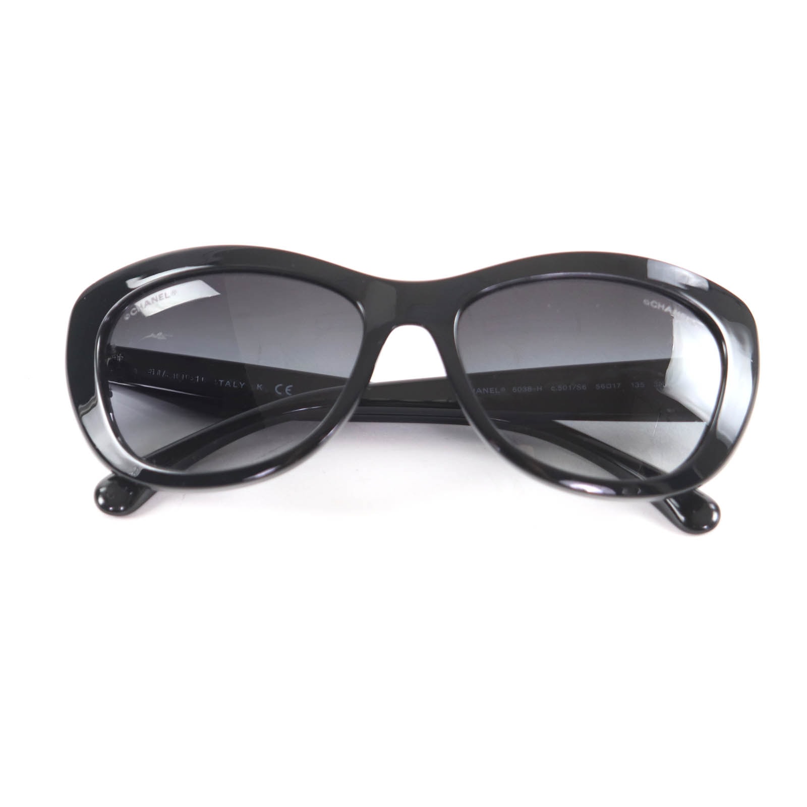 美品 シャネル サングラス ブラック 56□17 135 6038-H