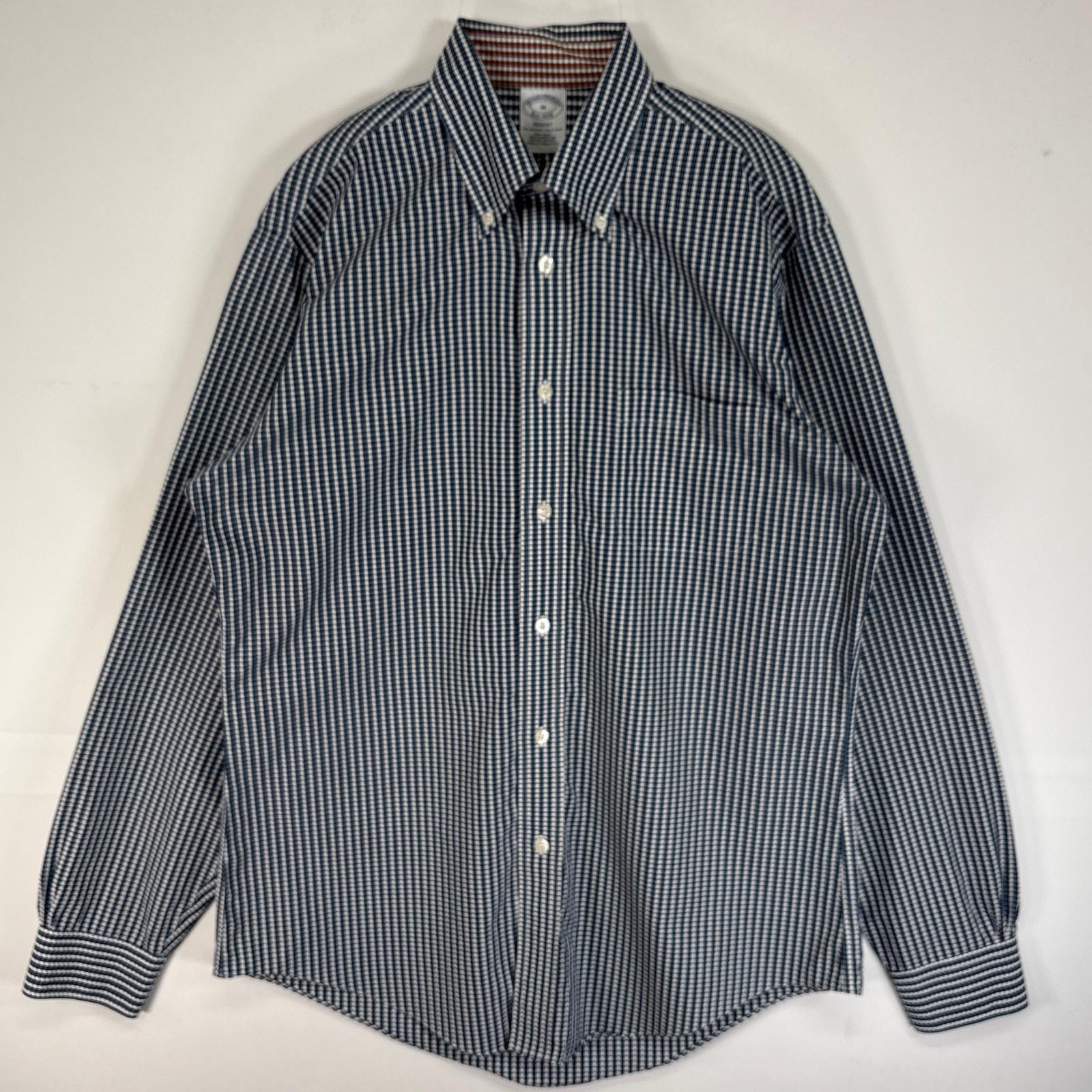 古着 ブルックスブラザーズ Brooks Brothers 長袖シャツ 胸ポケ ボタンダウン チェック M  ネイビー系 マルチカラー メンズ