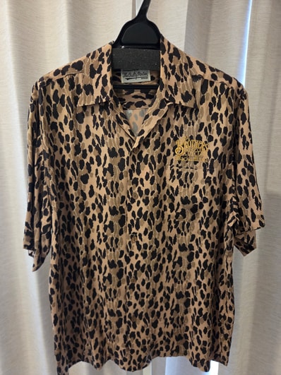 WACKO MARIA MR.BROTHERS CUT CLUB / LEOPARD OPEN COLLAR SHIRT "Brown"