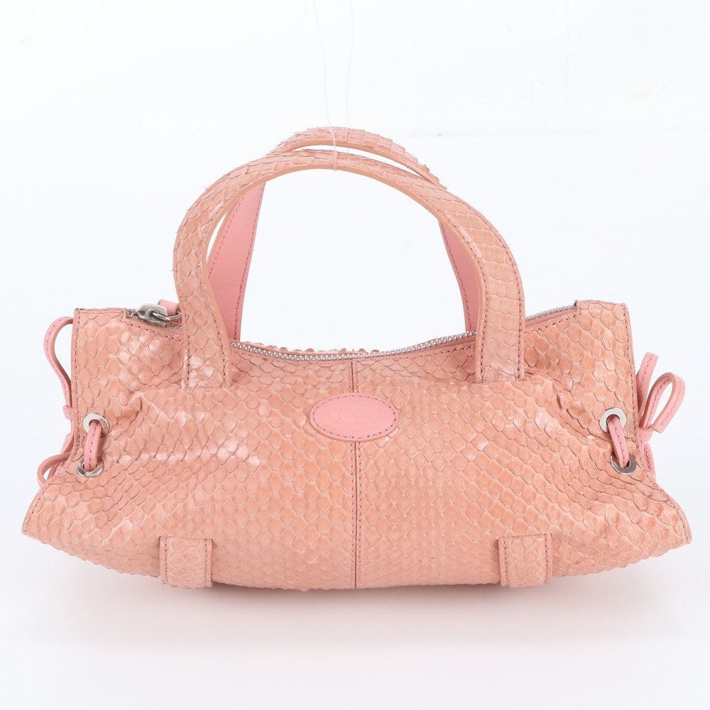 ■極美品 トッズ ハンドバッグ パイソン レザー