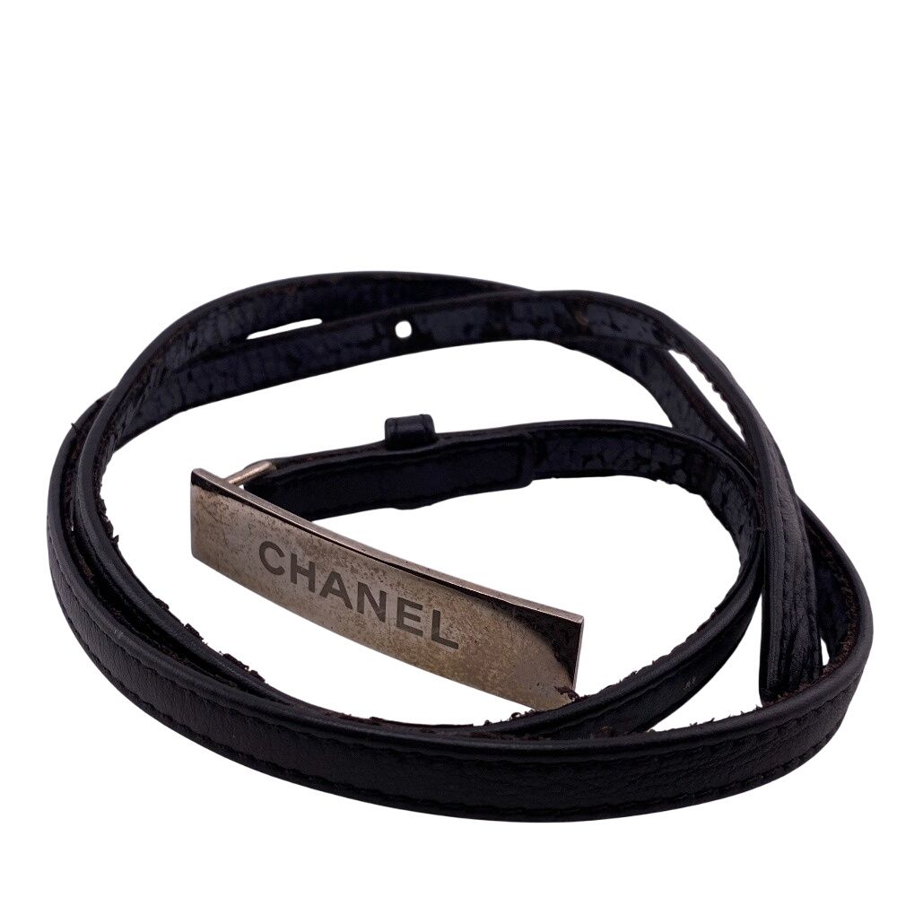 シャネル CHANEL ベルト ナローベル 78 99P ブラック