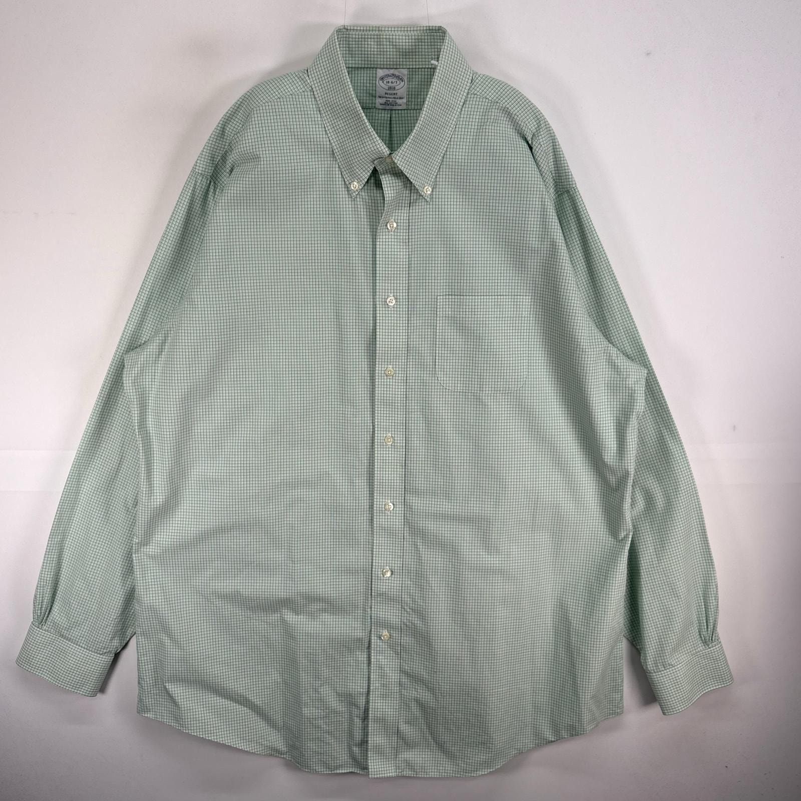 古着 ブルックスブラザーズ Brooks Brothers 長袖シャツ 胸ポケ REGENT ボタンダウン 2XL  グリーン系 チェック メンズ