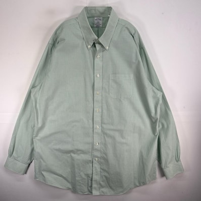 古着 ブルックスブラザーズ Brooks Brothers 長袖シャツ 胸ポケ REGENT ボタンダウン 2XL グリーン系 チェック メンズ
