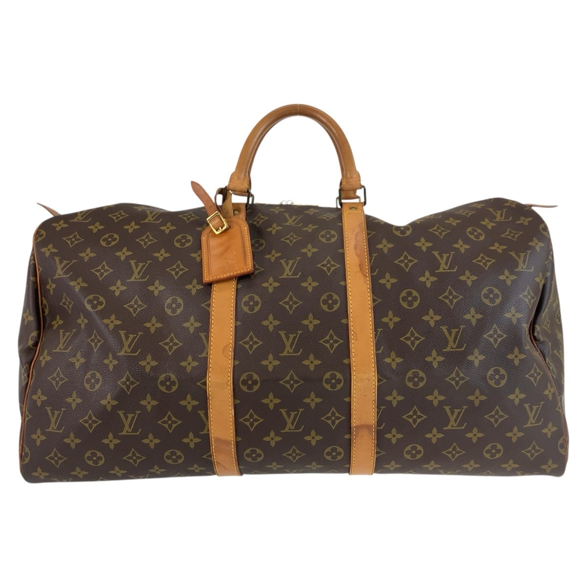 LOUIS VUITTON ルイヴィトン モノグラム キーポル55 ブラウン ゴールド金具 PVC レザー/ ボストンバッグ 男女兼用 603404 【中古】