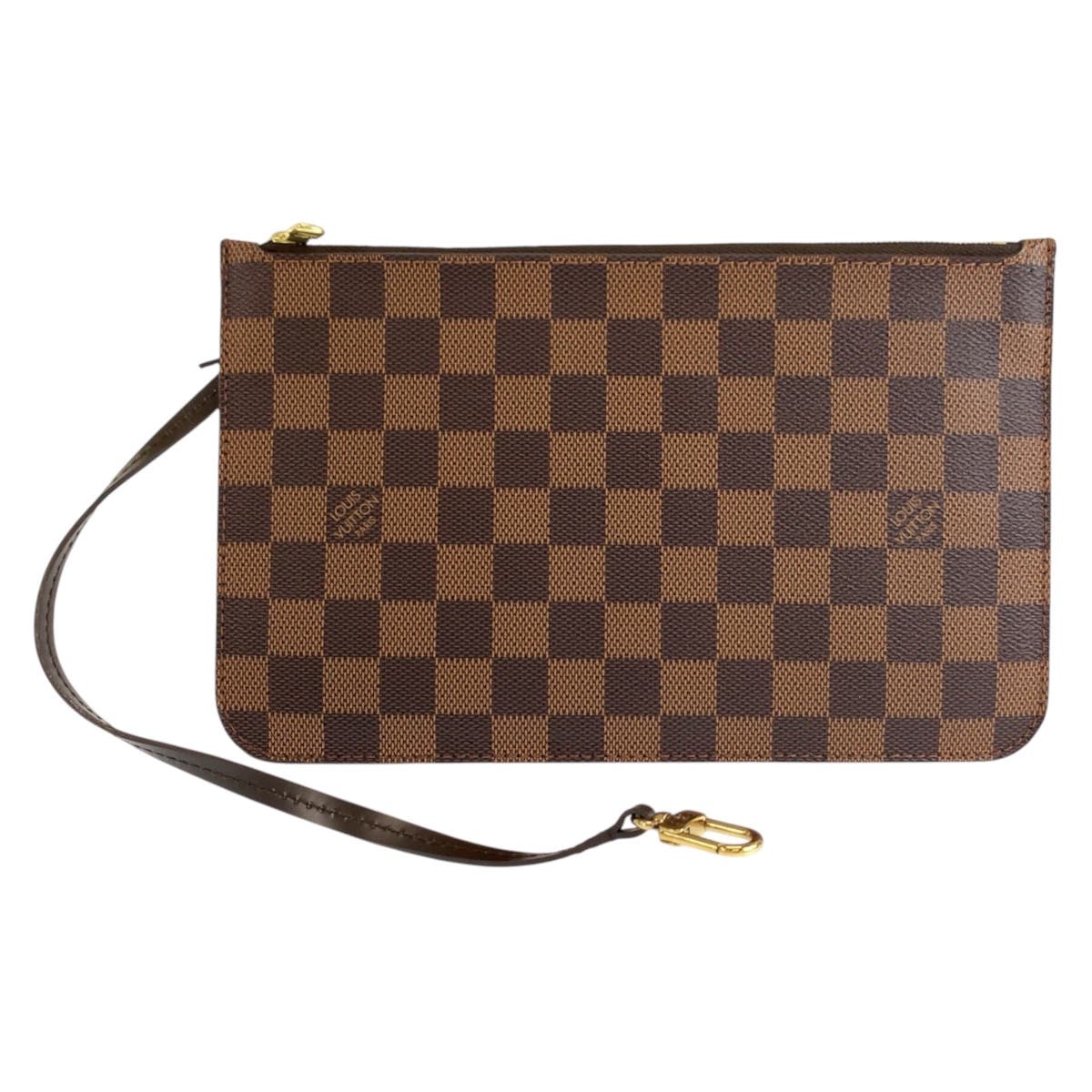 LOUIS VUITTON ルイヴィトン ダミエ ネヴァーフル用ポーチ ブラウン ゴールド金具 PVC ポーチ 1-0292553 【中古】