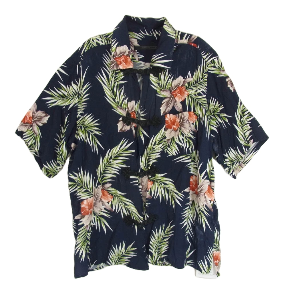 SOPHNET. ソフネット 半袖シャツ SOPH-180059 チャイナボタン アロハ シャツ ネイビー系 S【中古】