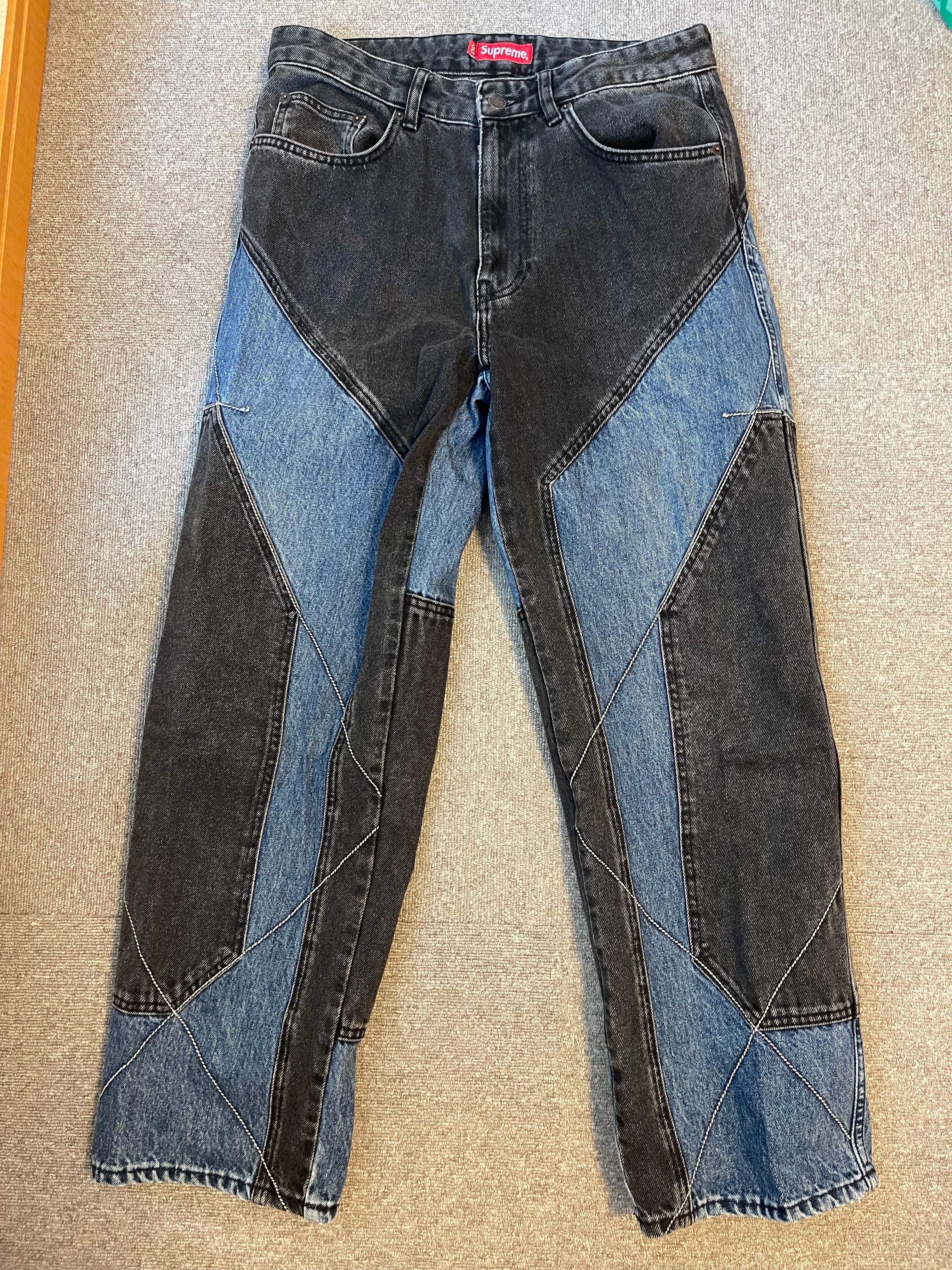 Supreme 2-Tone Paneled Jean "Black"