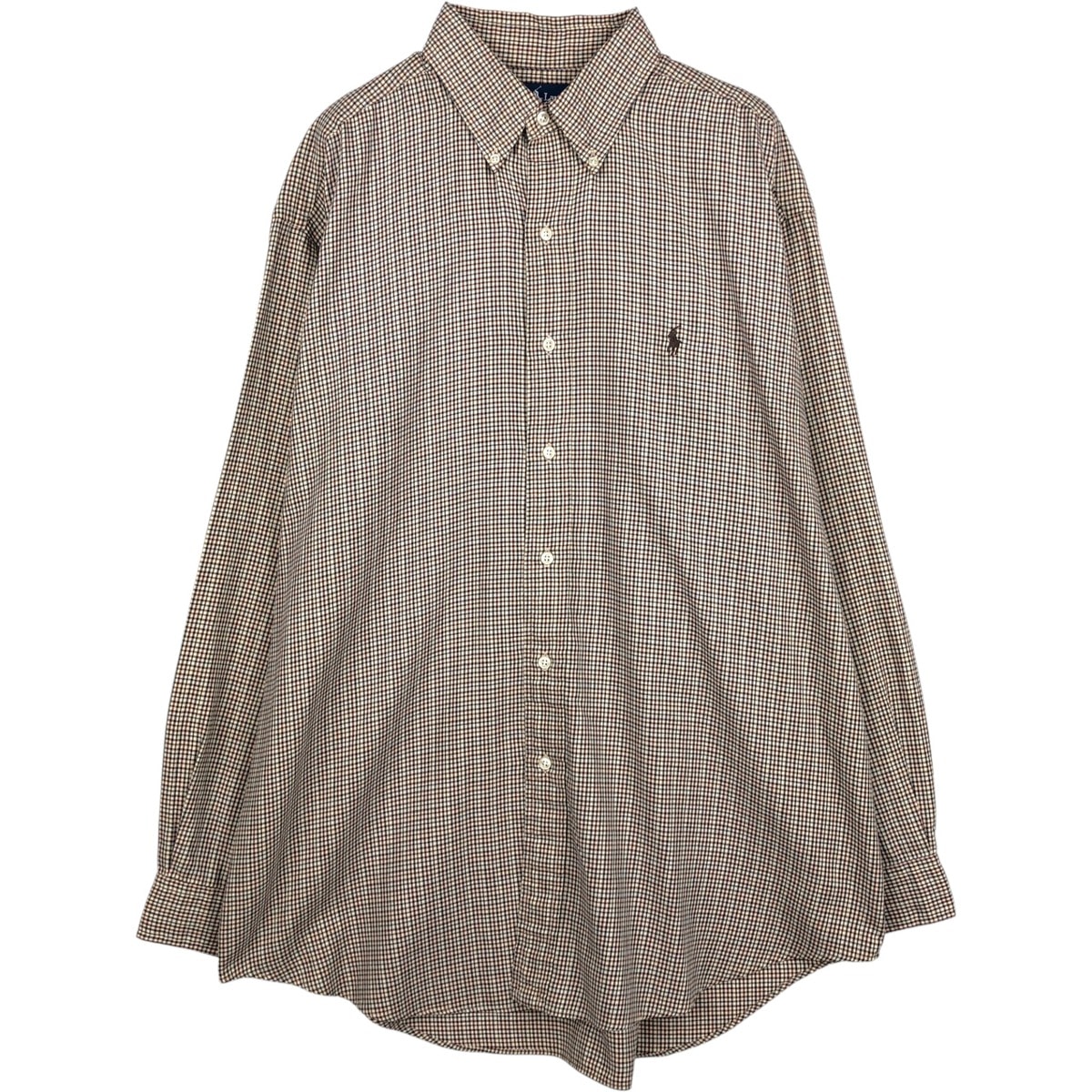 古着 ラルフローレン Ralph Lauren BLAKE 長袖 ボタンダウンチェックシャツ メンズL相当/eaa659217