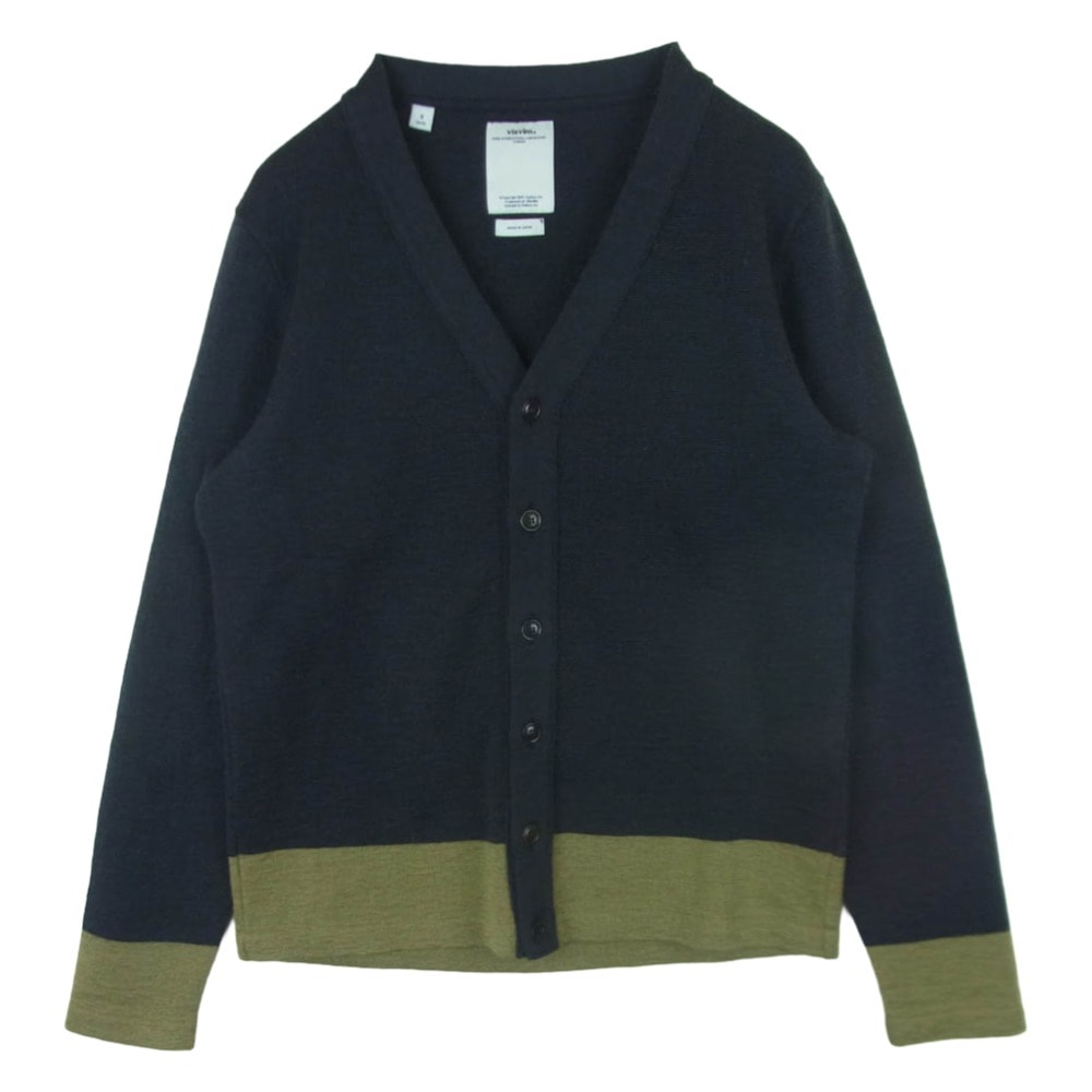 VISVIM ビズビム 15AW 0115205012003 Wool Mohair Longsleeve Knit Cardigan ウール モヘア ロングスリーブ 長袖 ニット カーディガン チャコール系 カーキ系 2【中古】