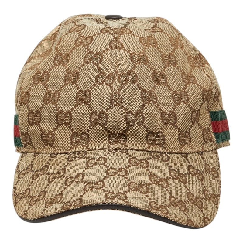 グッチ GGキャンバス シェリーライン ベースボールキャップ サイズ:M 58 200035 ベージュ マルチカラー キャンバス レディース GUCCI 中古