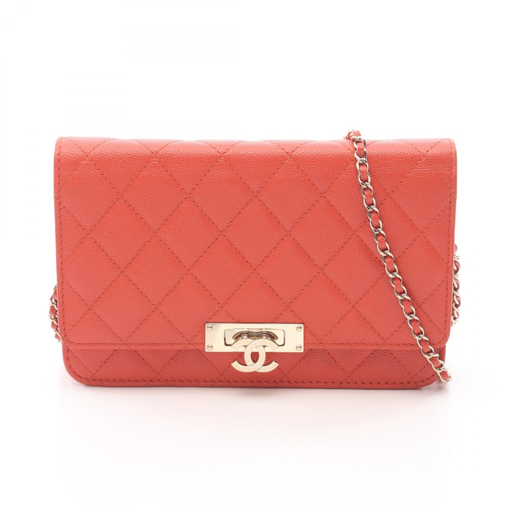 シャネル CHANEL マトラッセ ココロック ショルダーバッグ バッグ キャビアスキン(グレインドカーフ) レディース オレンジ系 【中古】