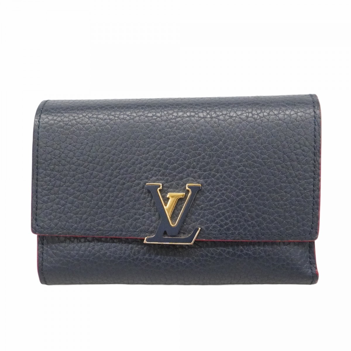 ★最終価格★SALE【6cd4360-k】ルイヴィトン 三つ折り財布 トリヨン ポルトフォイユカプシーヌ M63741 マリーヌルージュ【中古】レディース