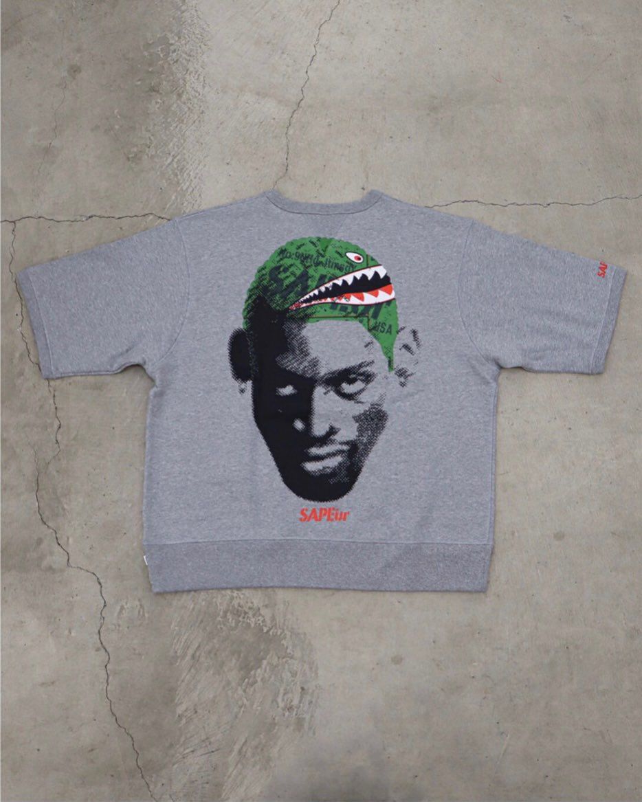 SAPEur サプール SHARKMOUTH ヴィンテージグレー 半袖スウェット