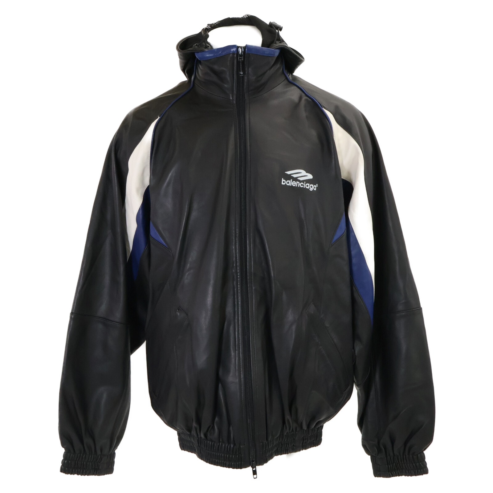 バレンシアガ 【美品/国内正規】697771 3B SPORTS ICON TRACKSUIT ラムレザー ジャケット L