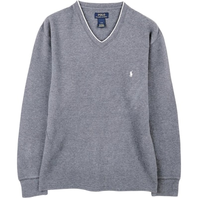 古着 ラルフローレン Ralph Lauren POLO RALPH LAUREN Vネック サーマルロンT ワッフル メンズL相当/eaa677766