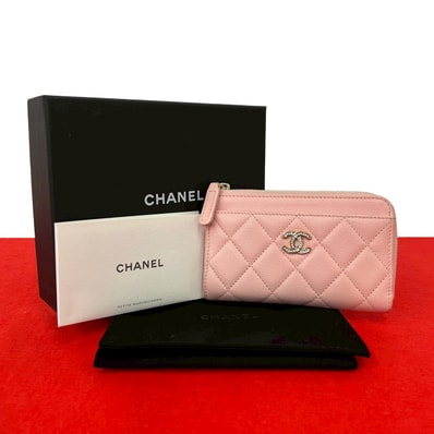 CHANEL シャネル フラグメント ケース マトラッセ ココマーク キャビアスキン コインケース ピンク
35375