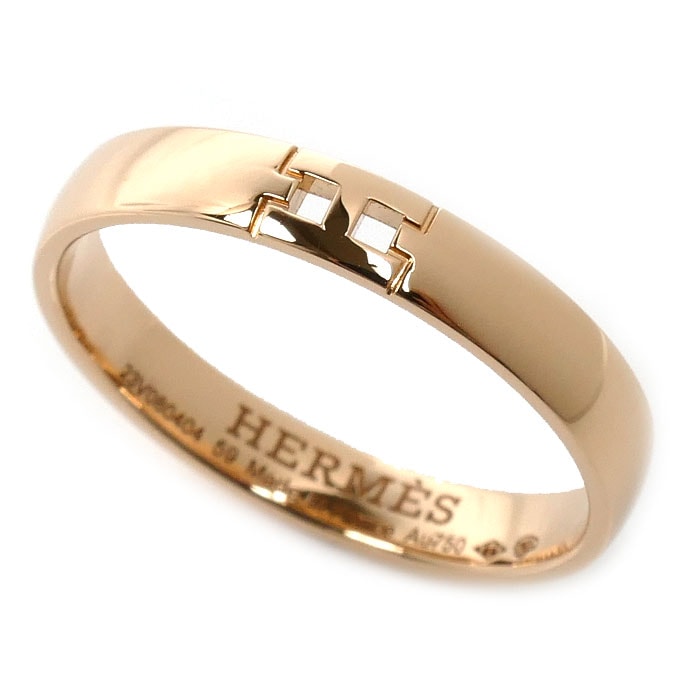 HERMES エルメス K18PG ピンクゴールド ヘラクレス リング・指輪 H119851B 00059 18.5号 59 3.7g レディース【中古】【美品】