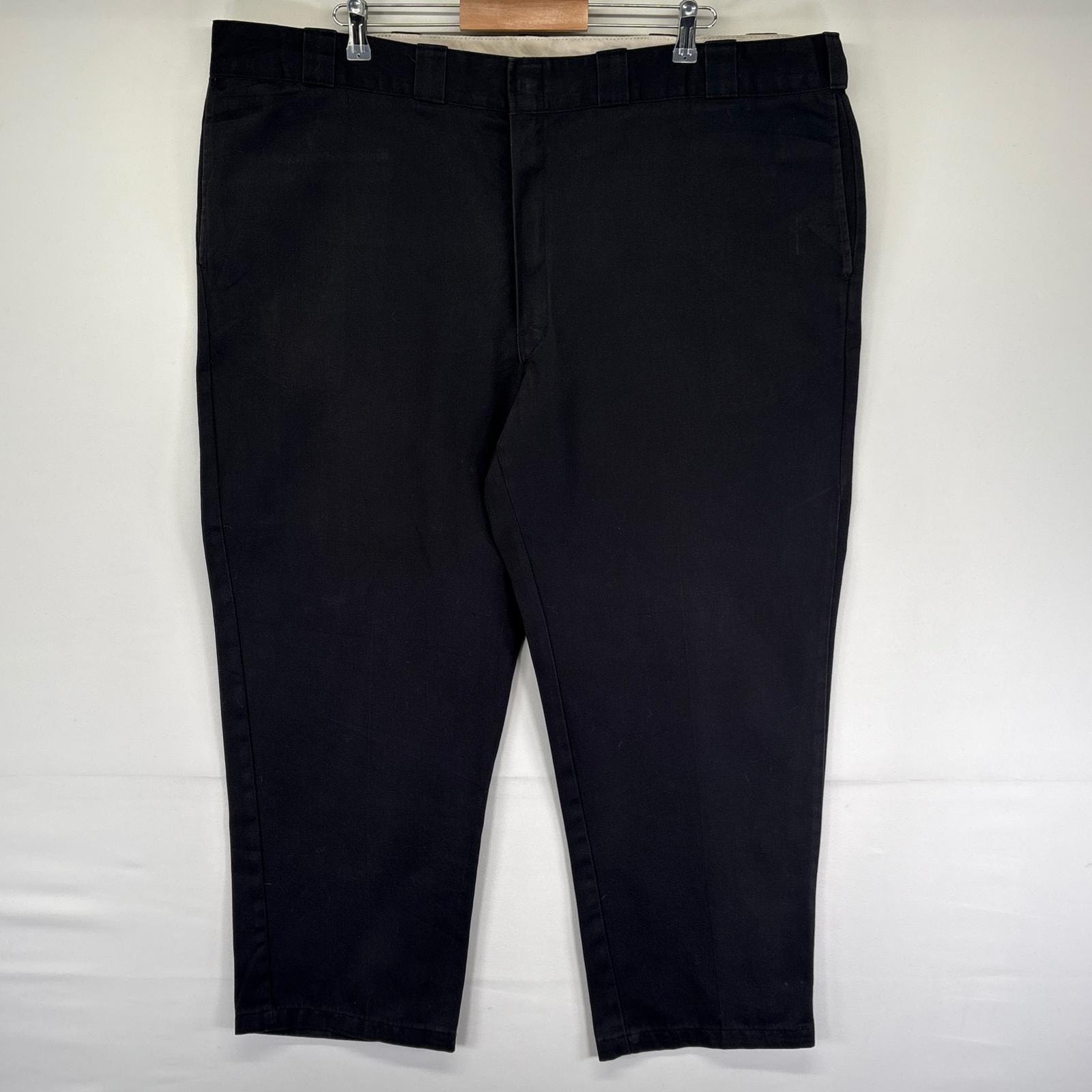 古着 ディッキーズ Dickies パンツ ワンポイント 大きいサイズ 874 オリジナルフィット ジッパーフライ w43 L30  ブラック系 メンズ