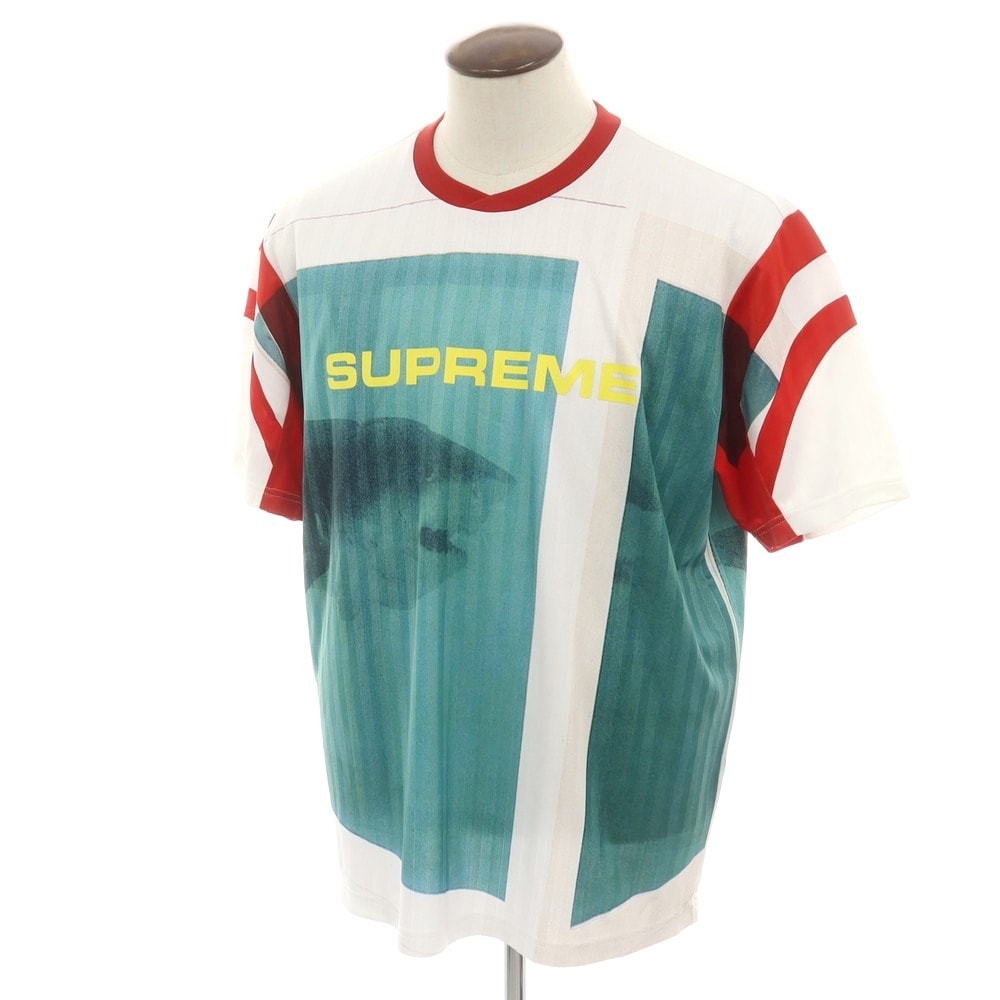 【中古】シュプリーム Supreme 2025年春夏 Damien Hirst Soccer Jersey ポリエステル 半袖Tシャツ ホワイト【サイズL】【メンズ】