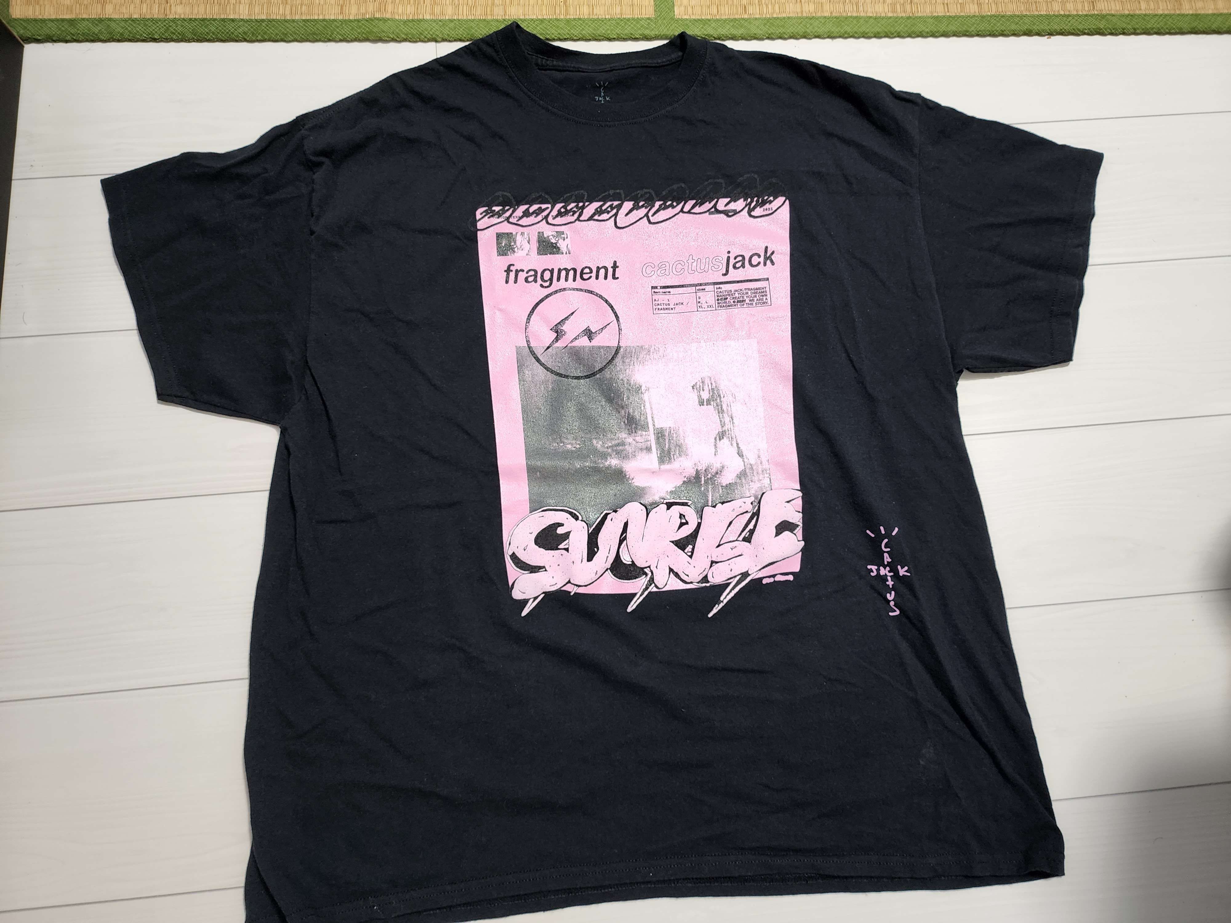 Travis Scott Cactus Jack For Fragment Pink Sunrise Tee "Black"
