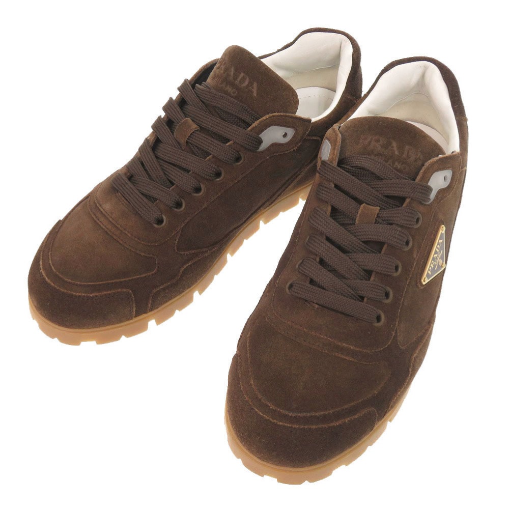 プラダ  トライアングルロゴ 2EG459  スウェード  ブラウ
