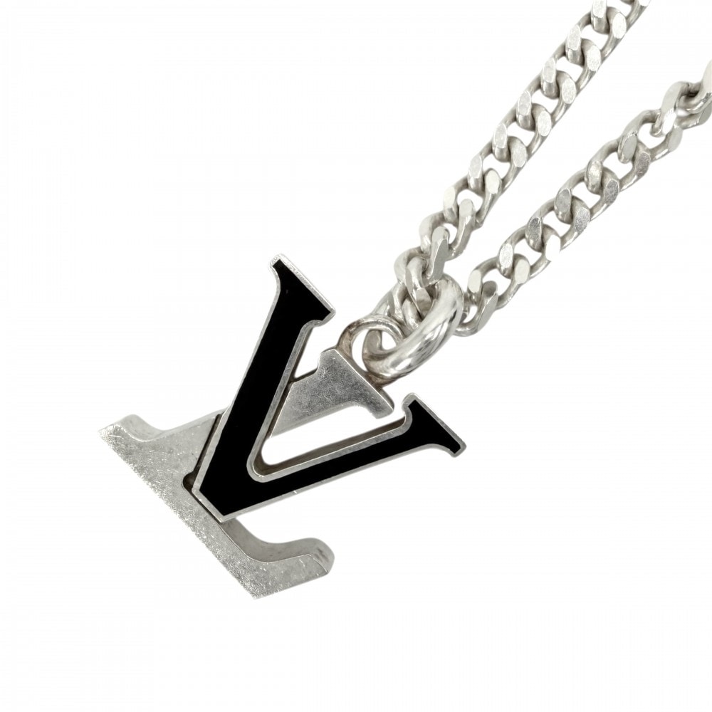 LOUIS VUITTON ルイヴィトン ネックレス ペンダント・LVスパイク アクセサリー ジュエリー アジャスター付き シルバー925    M03224 メンズ 約24.3g【中古品】