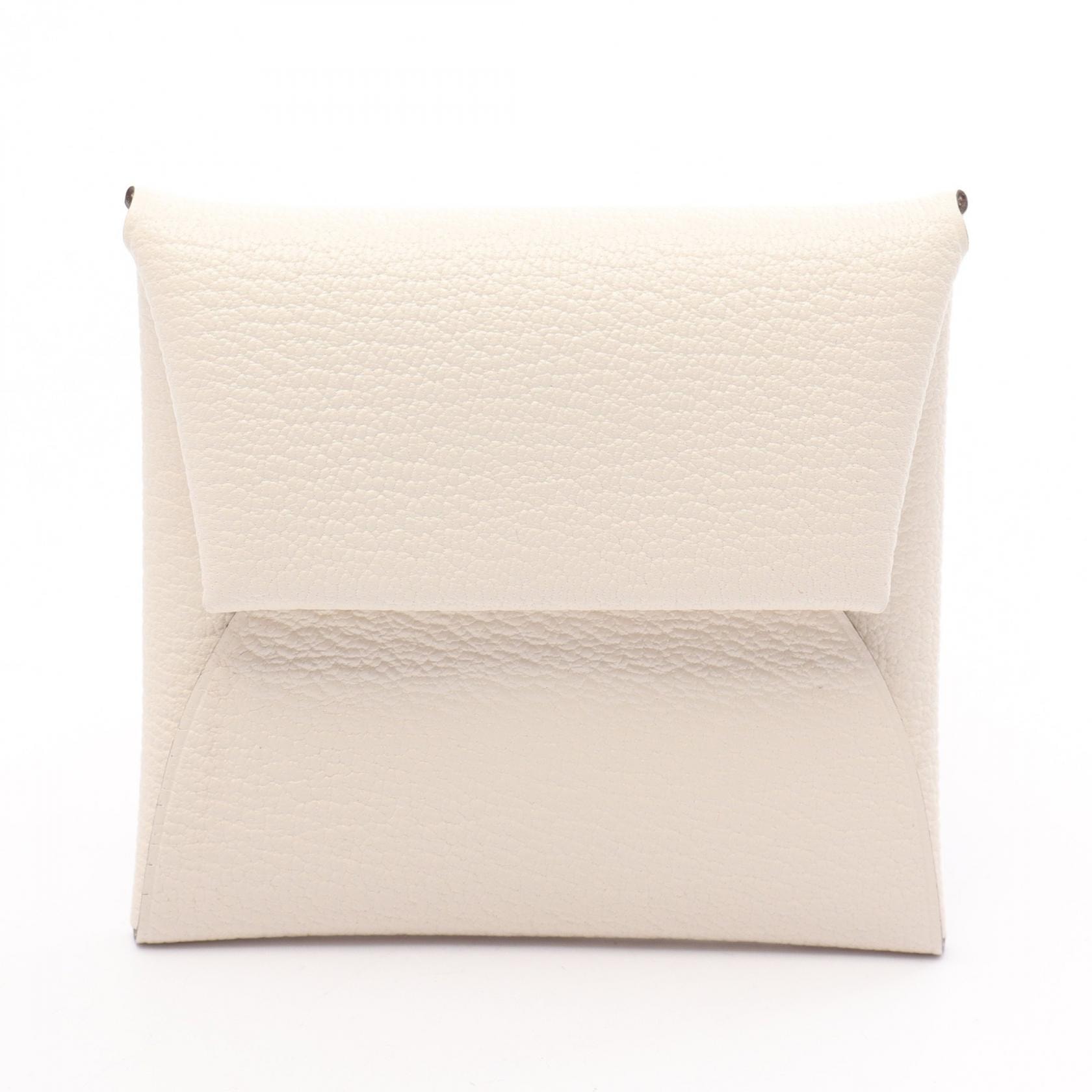 エルメス HERMES バスティア コインケース 財布 レザー シェーブル シェーブル ナタ W刻印（2024年製造） レディース ホワイト系 【中古】