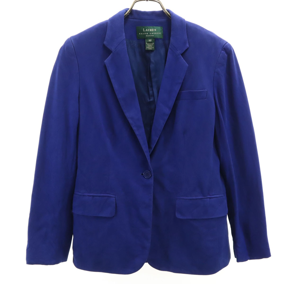 LAUREN RALPH LAUREN PETITE ローレンラルフローレン ペティート シルク100% ジャケット 4P ブルー系