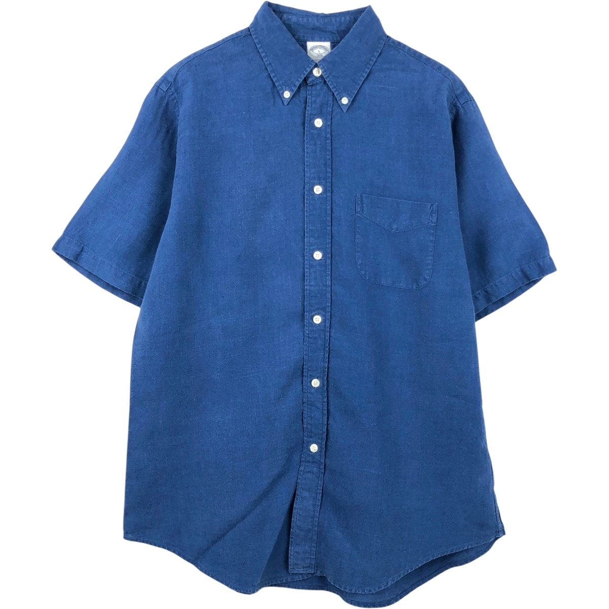 古着 ブルックスブラザーズ Brooks Brothers 1818 半袖 リネン ボタンダウンシャツ メンズL相当/eaa659114