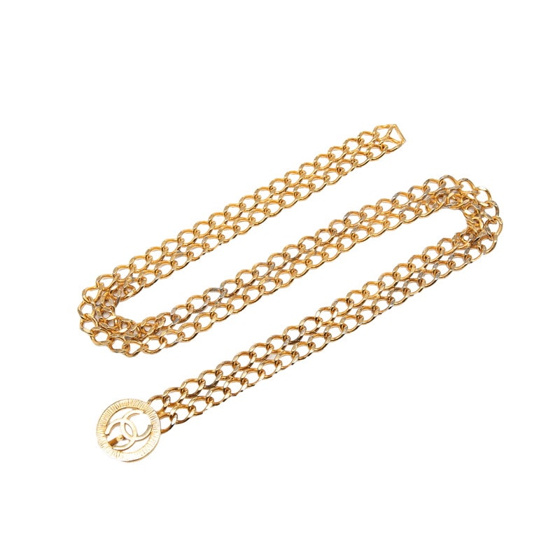 シャネル ココマーク チェーン ベルト ゴールド メッキ レディース CHANEL 【中古】